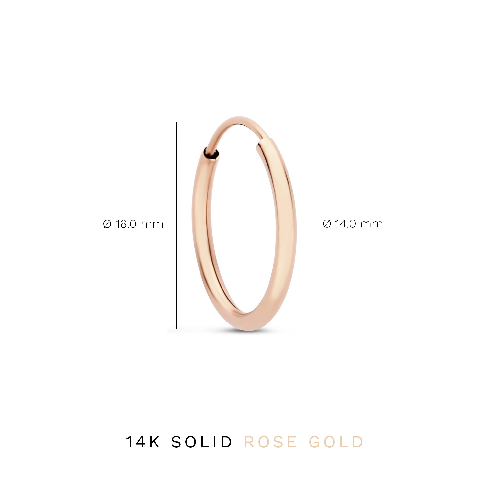 La Concorde Cerise 14 karat rose gold hoop earrings (16 mm)