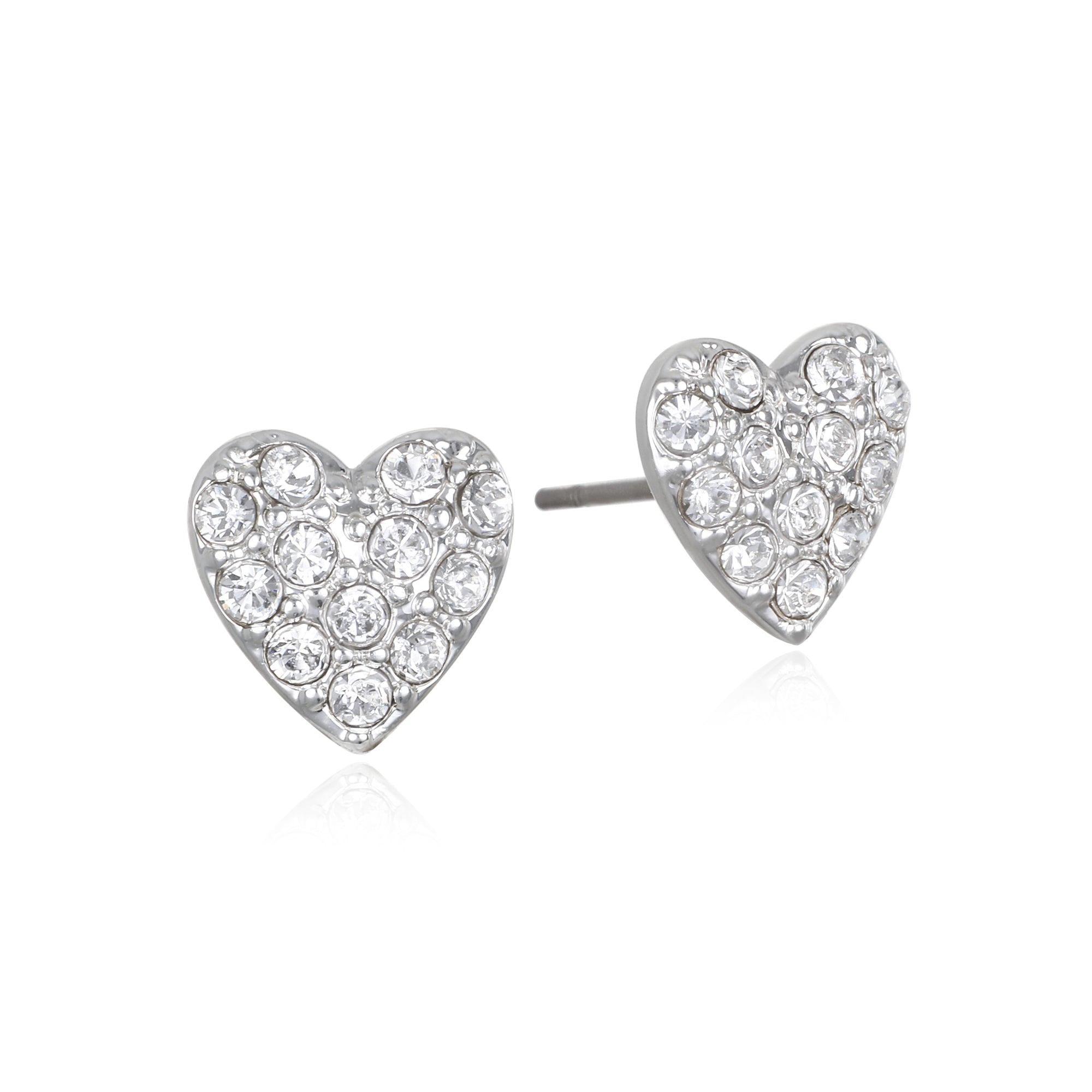 Pavé Heart Stud Earrings