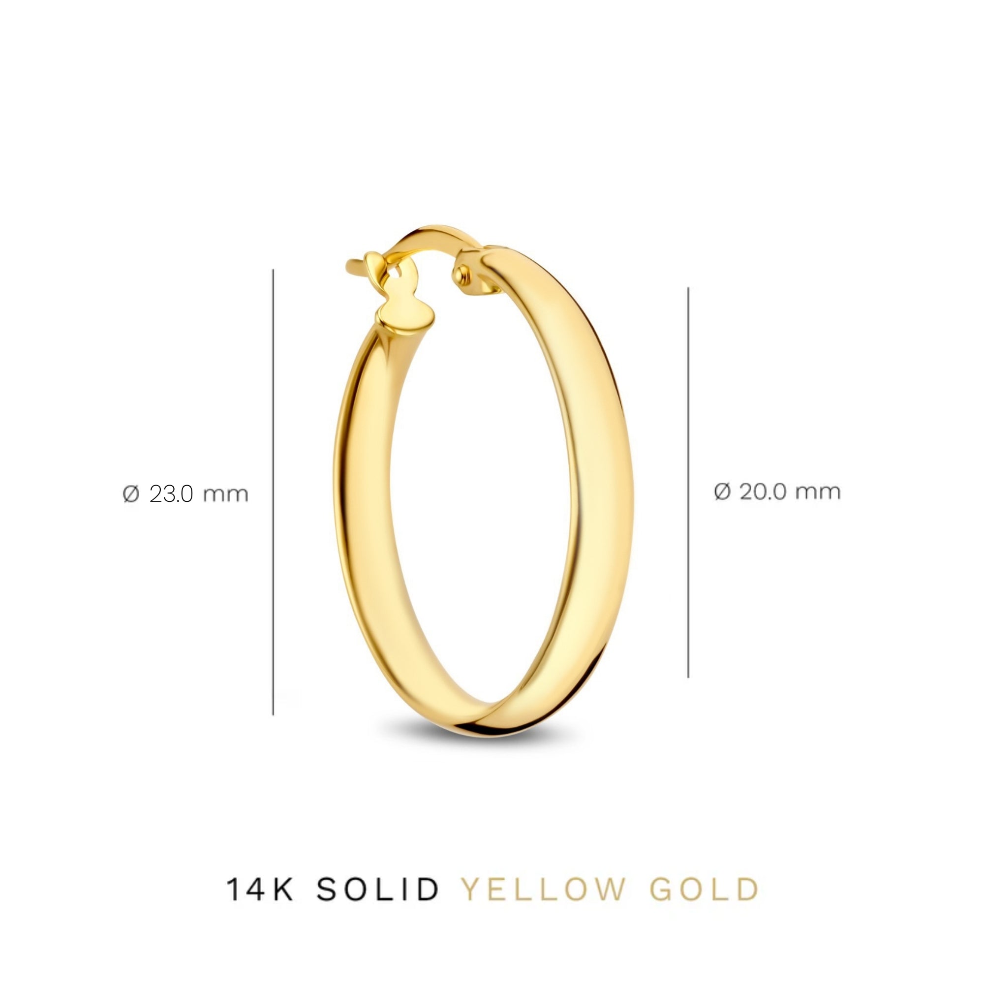 Rivoli Estrella 14 karat gold hoop earrings (23 mm)