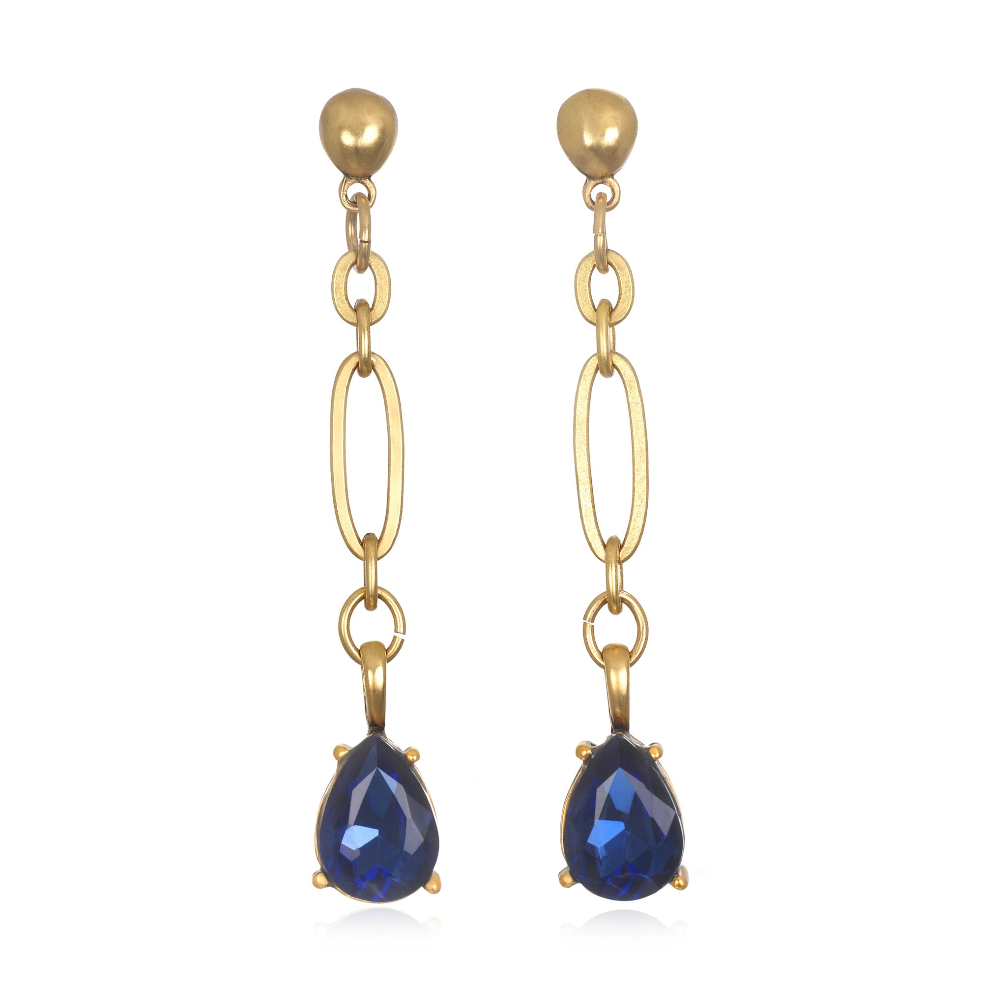 Pear-Cut Gem Drop Earrings