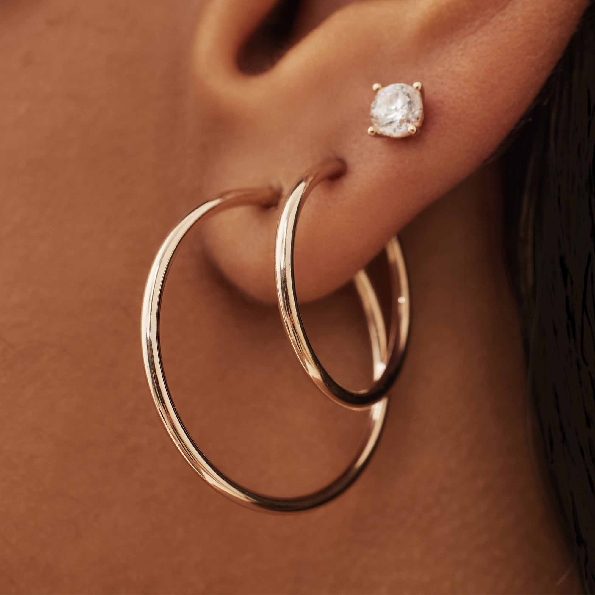La Concorde Cerise 14 karat rose gold hoop earrings (16 mm)