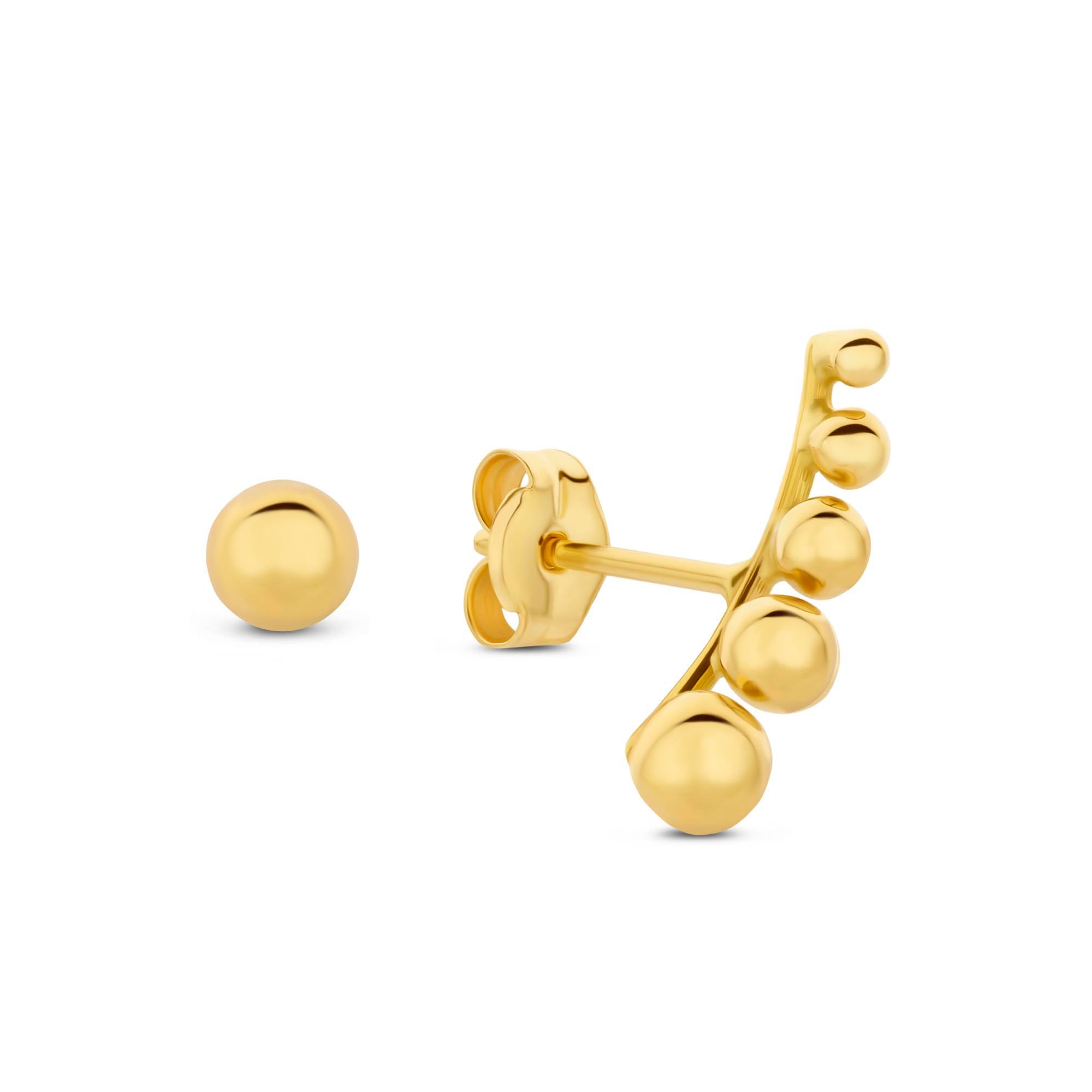 Rivoli Cézanne 14 karat gold earrings with 2 ear studs