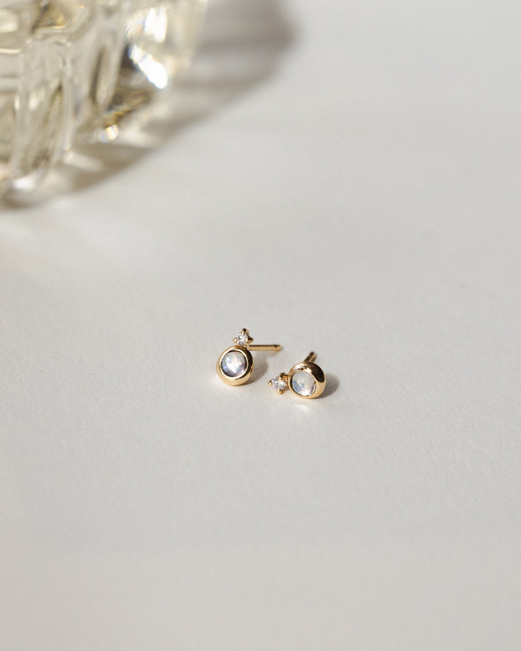 Solid Gold Moonstruck Studs