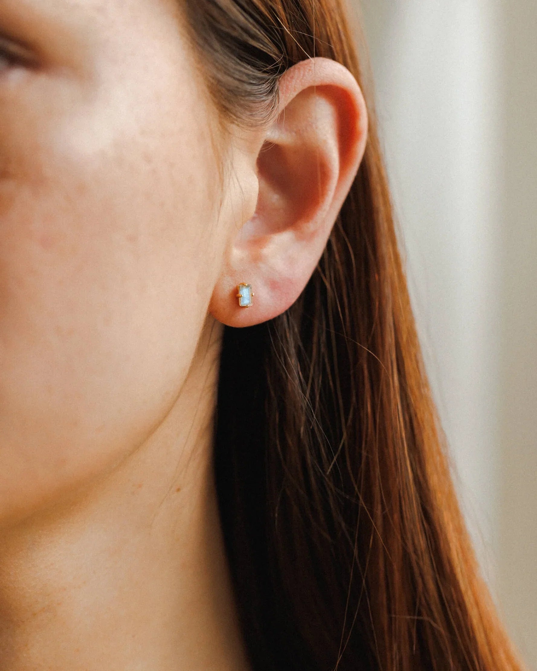 Labradorite Grand Baguette Studs
