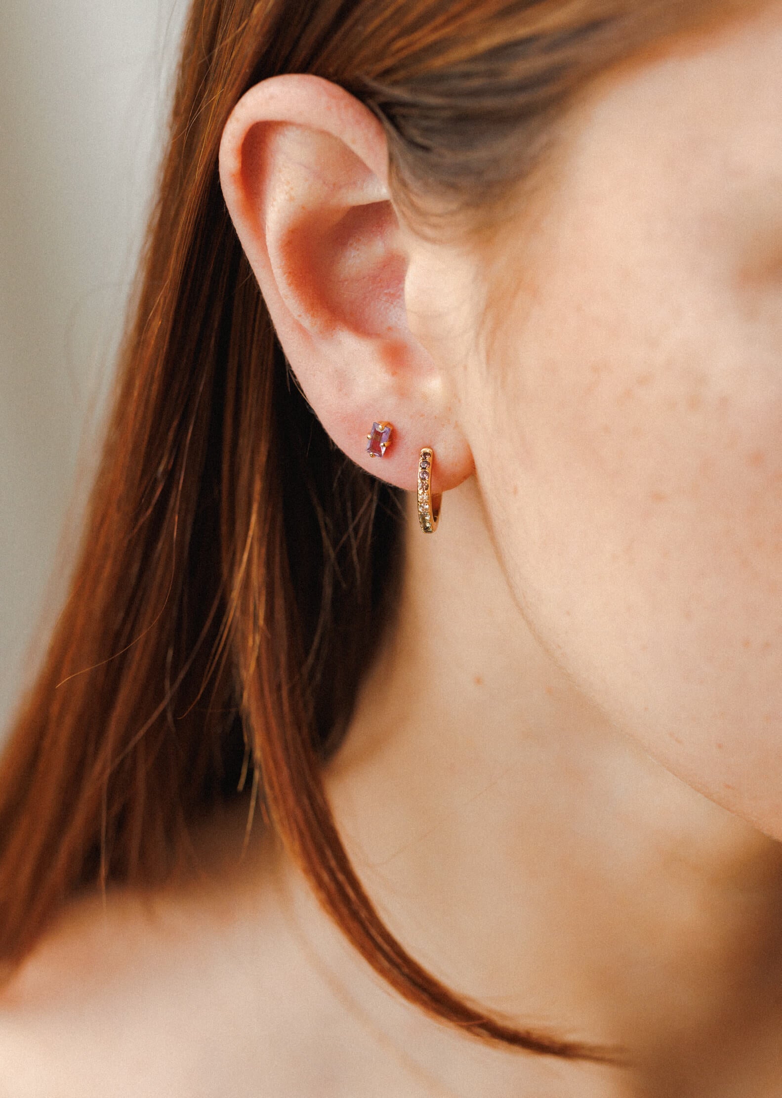 Grand Baguette Studs