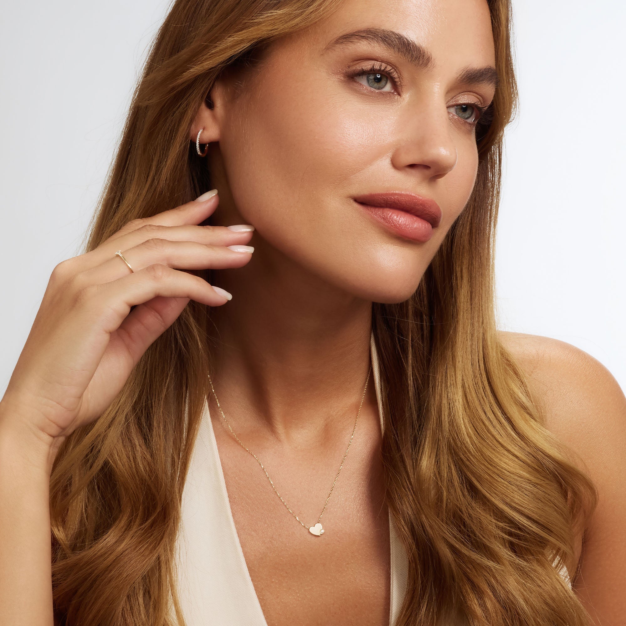 De la Paix Madeline 14 karat gold hoop earrings with diamond 0.17 ct
