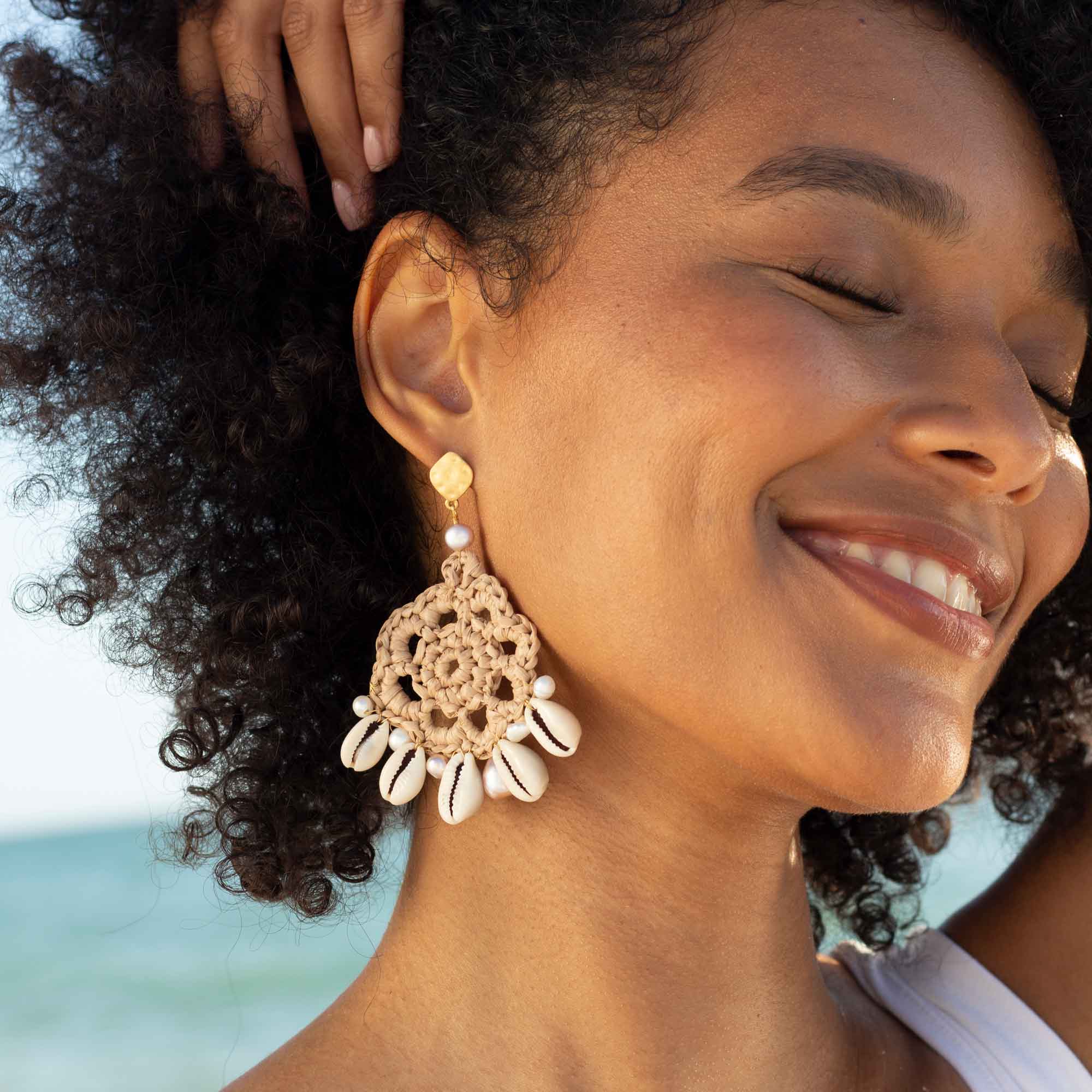 Daydreamer Crochet Shell Earrings