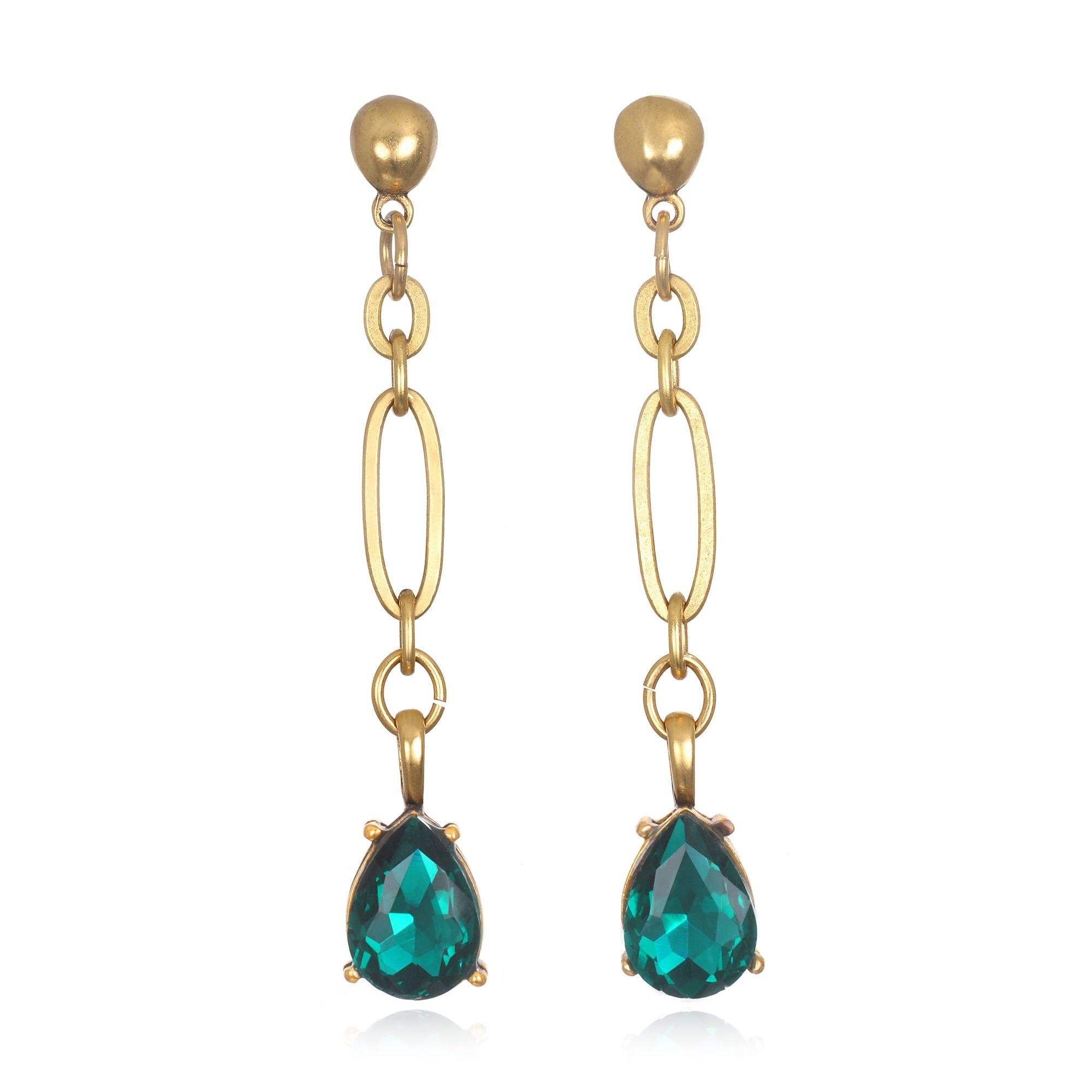 Pear-Cut Gem Drop Earrings