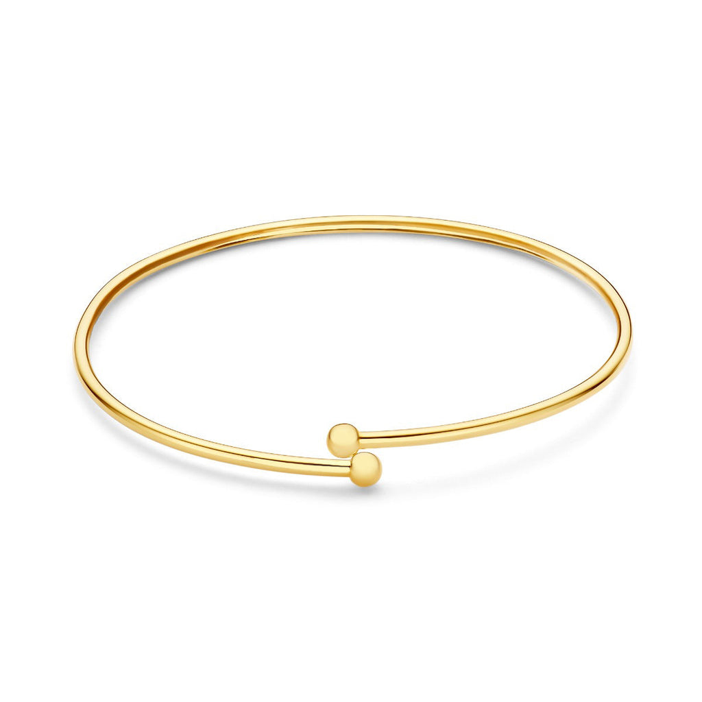 Cadeau d'Isabel 14 karat gold bracelet bangle and hoop earrings set