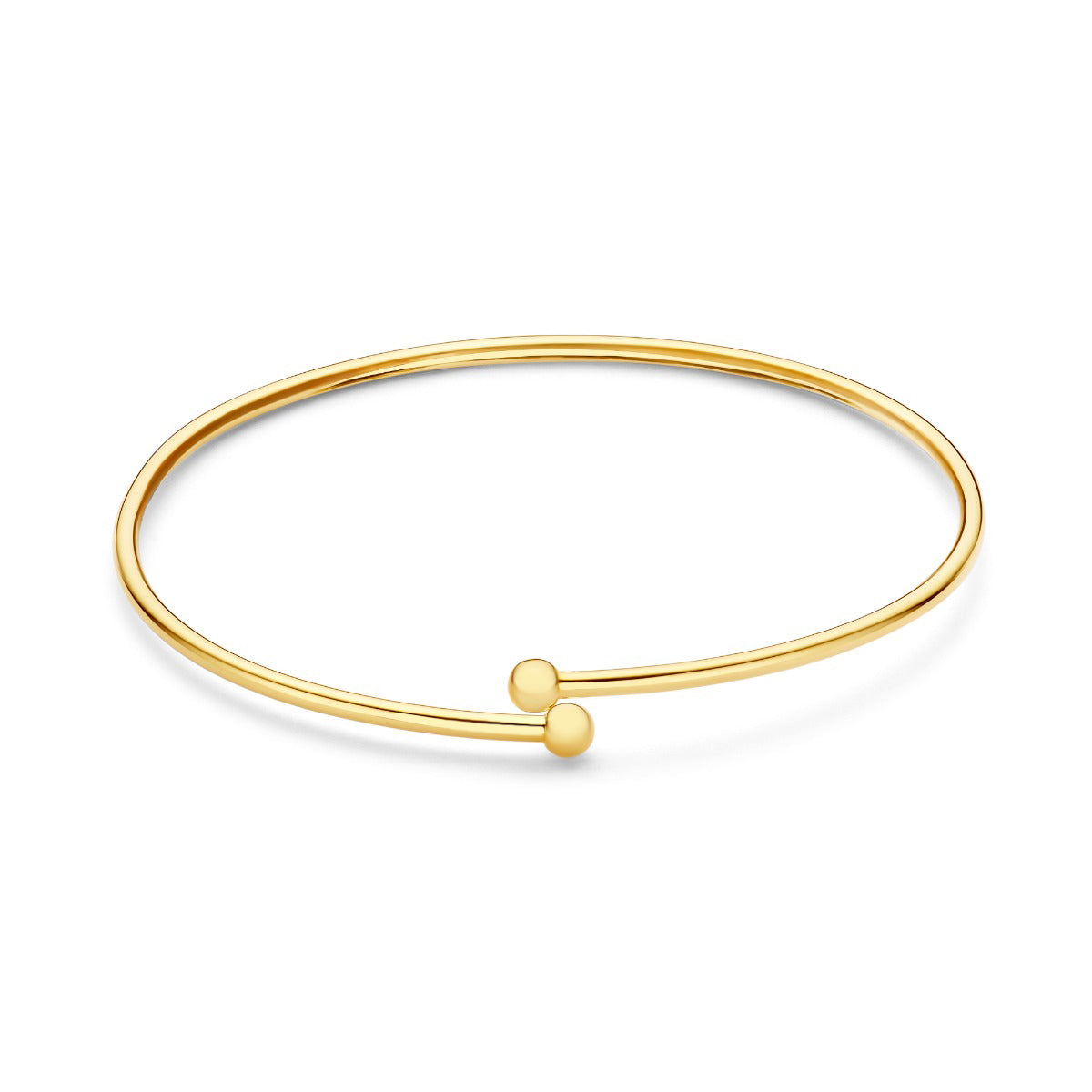 Cadeau d'Isabel 14 karat gold bracelet bangle and hoop earrings set