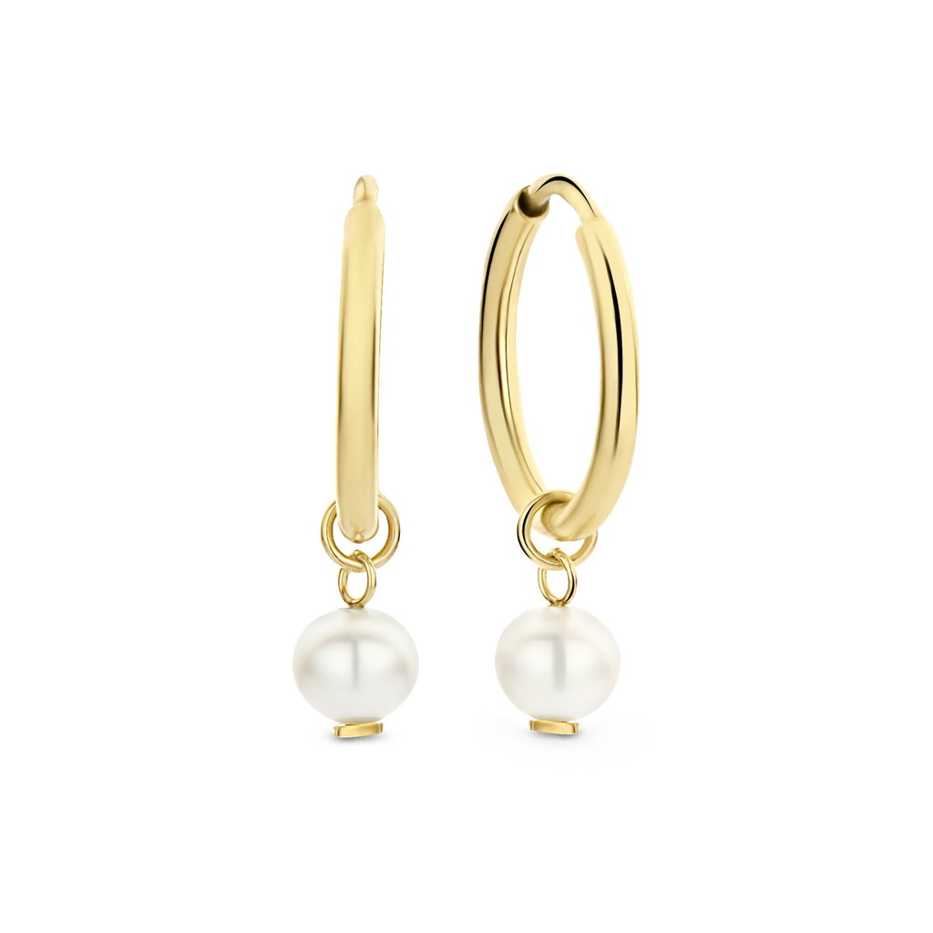 Cadeau d'Isabel 14 karat gold earring set with freshwater pearls