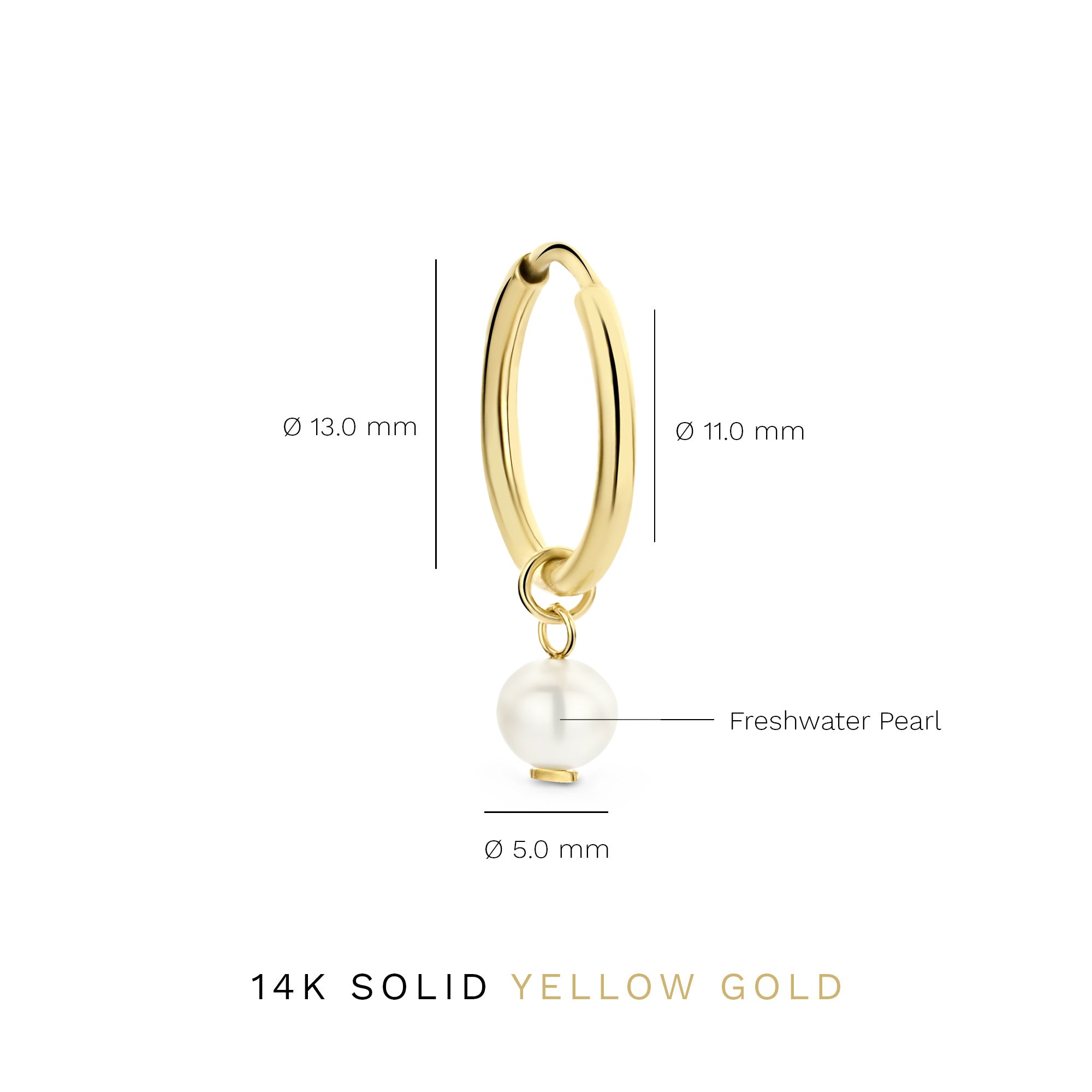 Cadeau d'Isabel 14 karat gold earring set with freshwater pearls