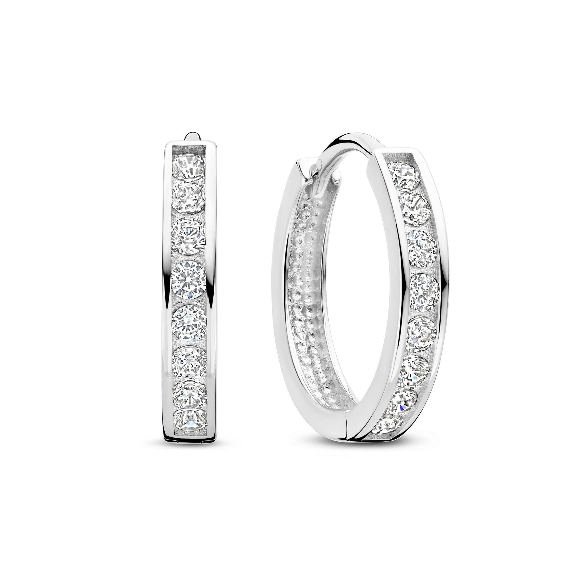 Saint Germain Tiphaine 14 karat white gold hoop earrings with zirconia