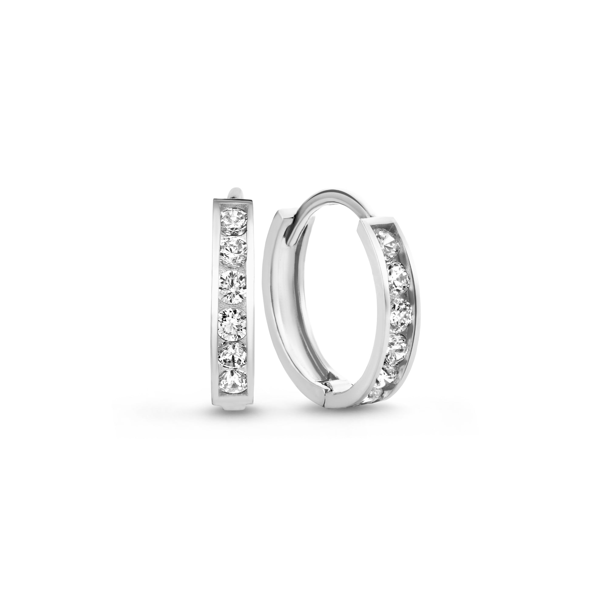 Cadeau d'Isabel 14 karat white gold earring set with zirconia stones