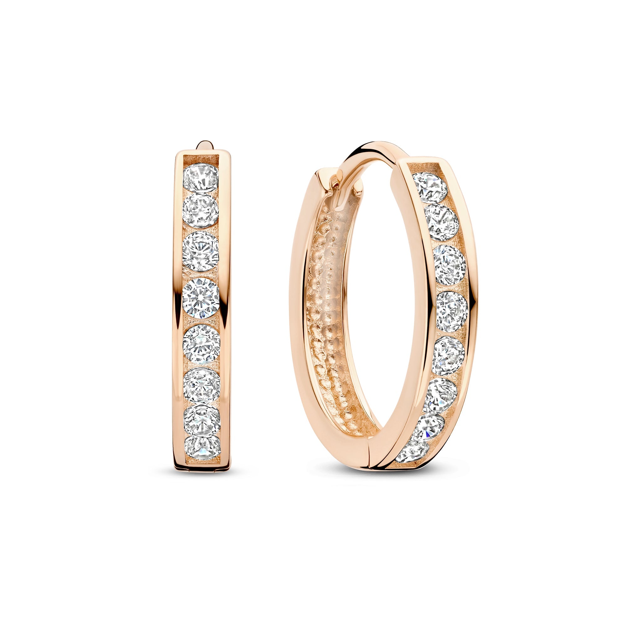 La Concorde Tiphaine 14 karat rose gold hoop earrings with zirconia