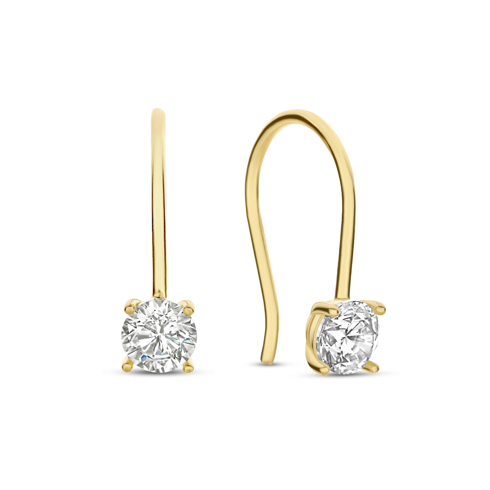 Cadeau d'Isabel 14 karat gold earring set with zirconia stones
