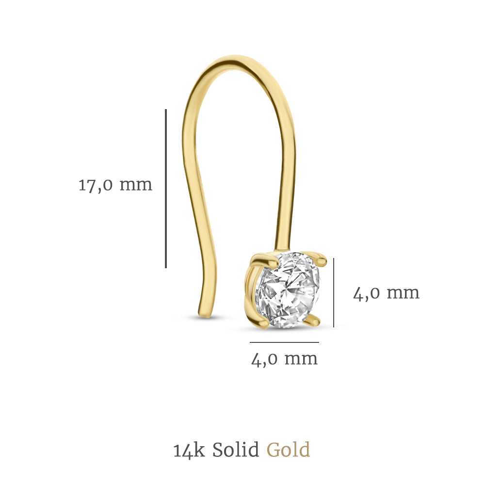 Cadeau d'Isabel 14 karat gold earring set with zirconia stones