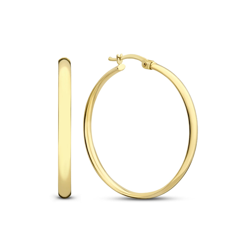 Rivoli Estrella 14 karat gold hoop earrings (32 mm)