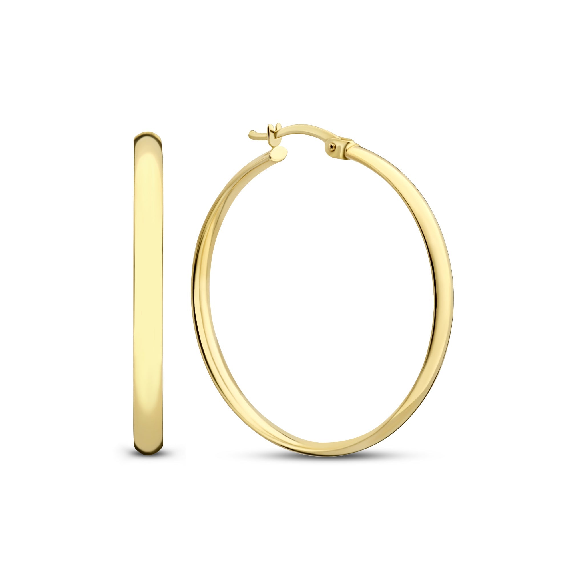 Rivoli Estrella 14 karat gold hoop earrings (32 mm)