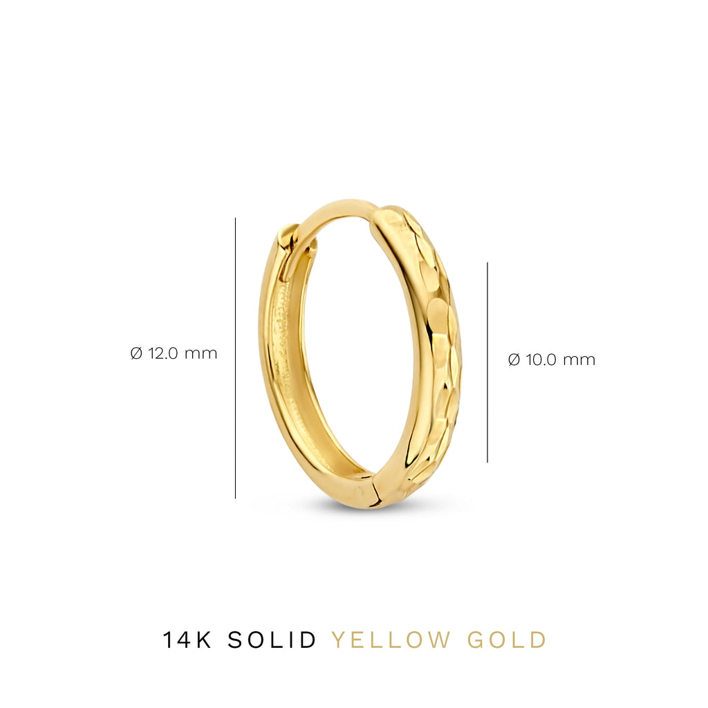 Rivoli Laura 14 karat gold hoop earrings with diamond cut