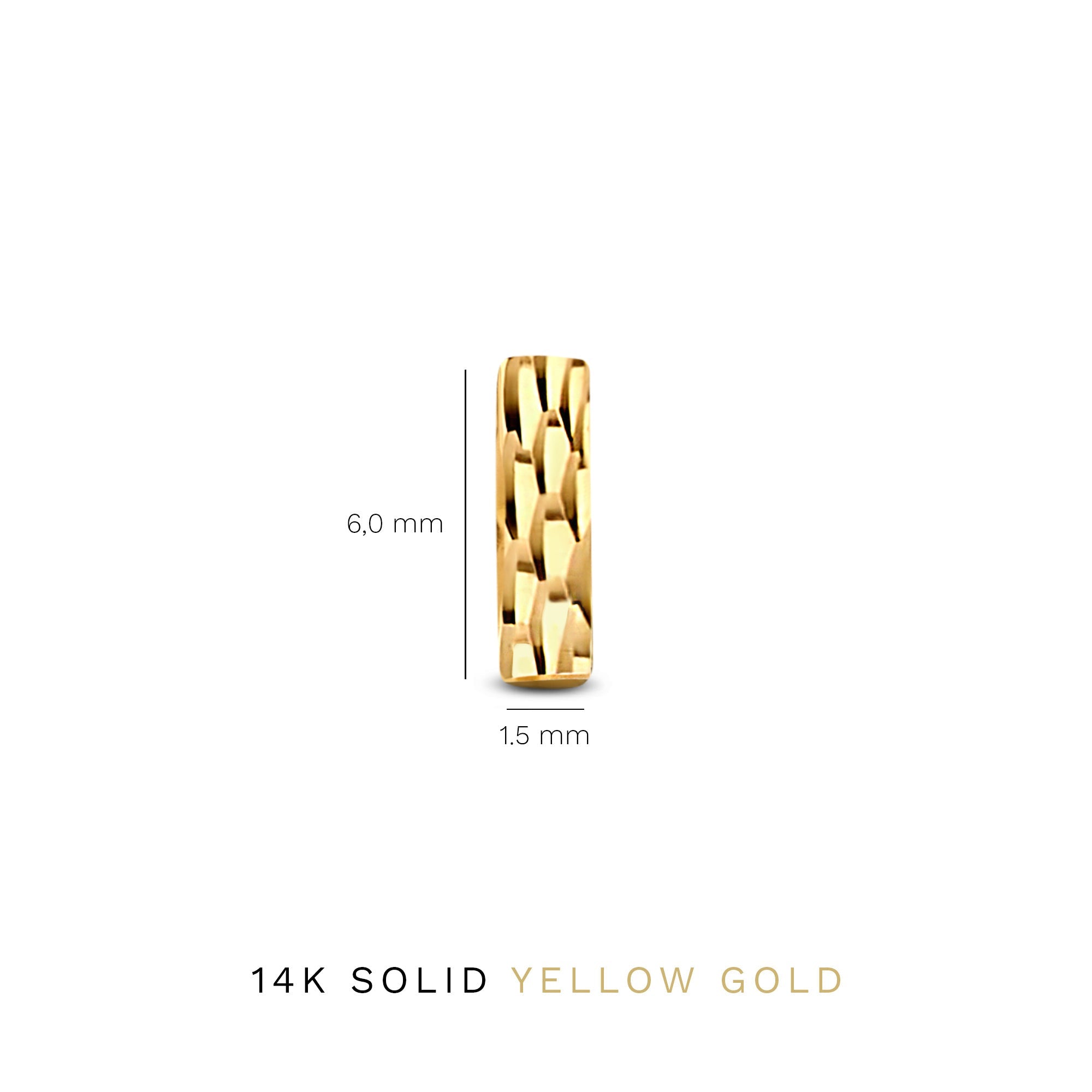 Rivoli Laura 14 karat gold stud ear studs with diamond cut