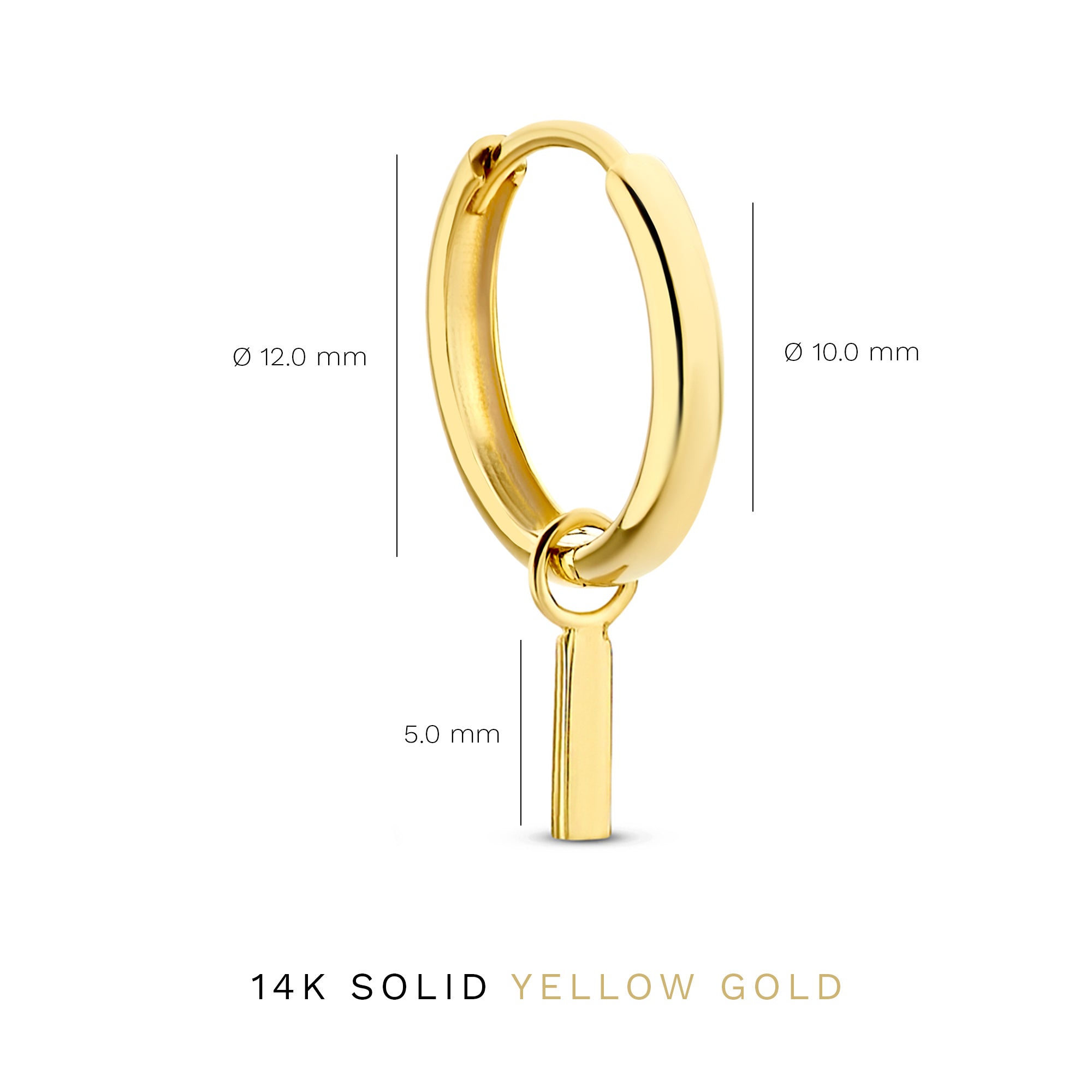Monceau Josephine 14 karat gold hoop earrings with rod