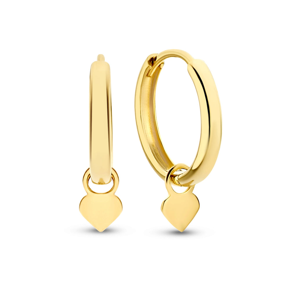Belleville Amore 14 karat gold hoop earrings with heart