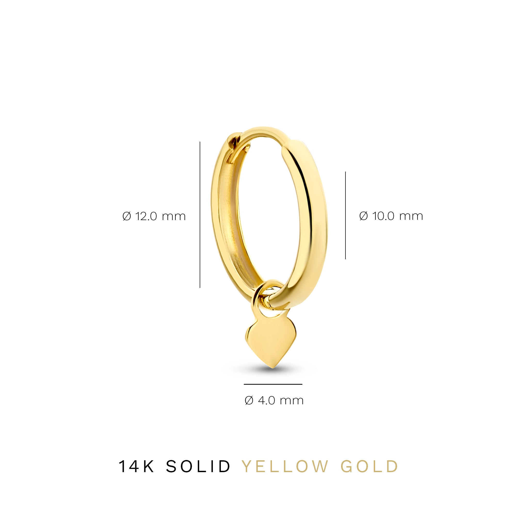 Belleville Amore 14 karat gold hoop earrings with heart
