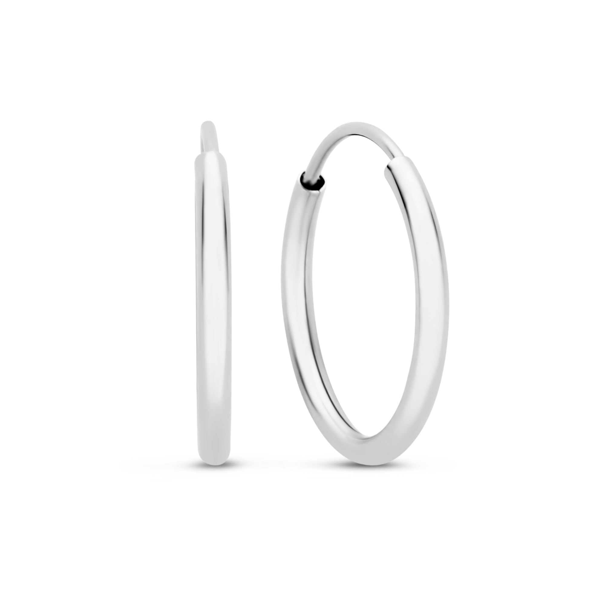 Saint Germain Cerise 14 karat white gold hoop earrings (16 mm)