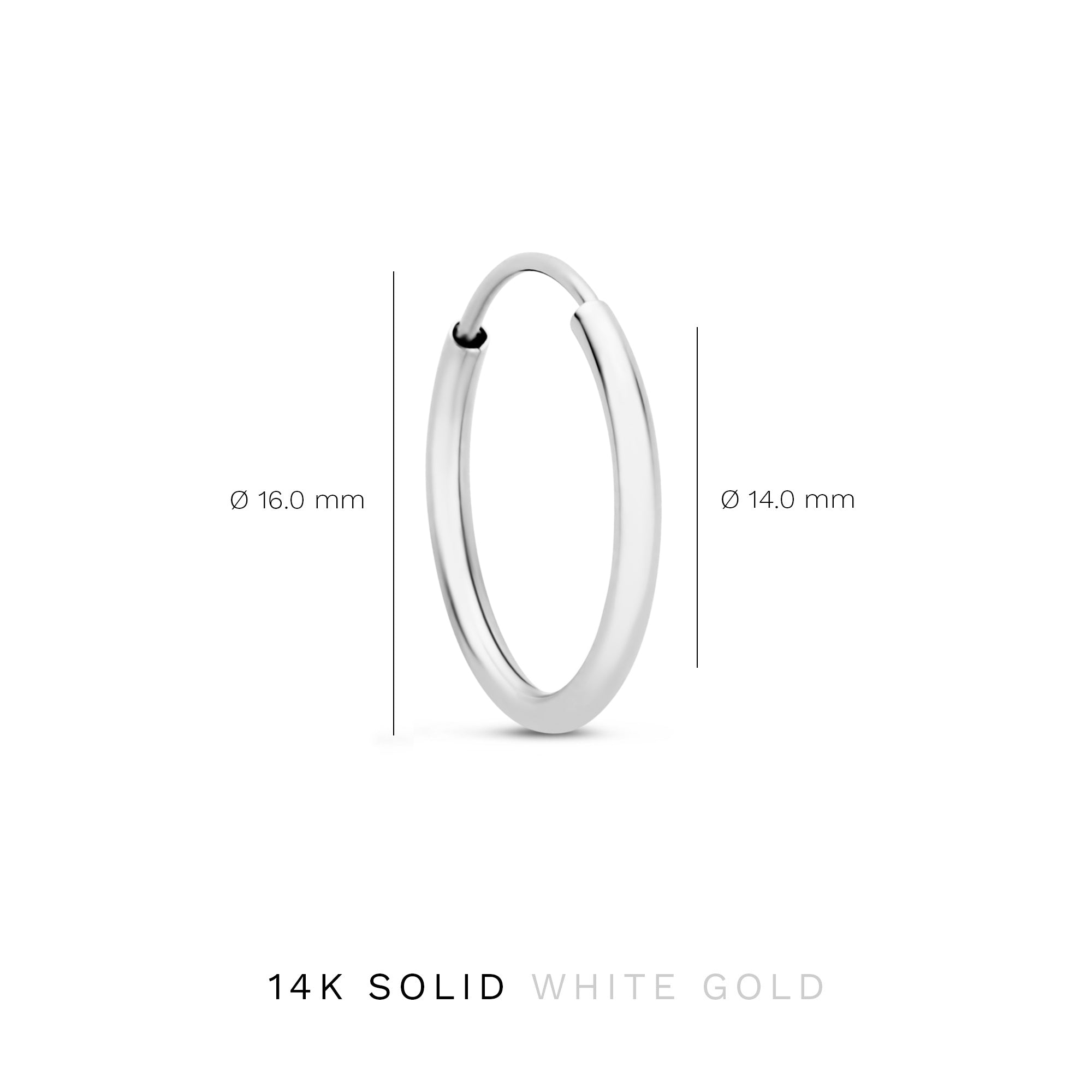 Saint Germain Cerise 14 karat white gold hoop earrings (16 mm)