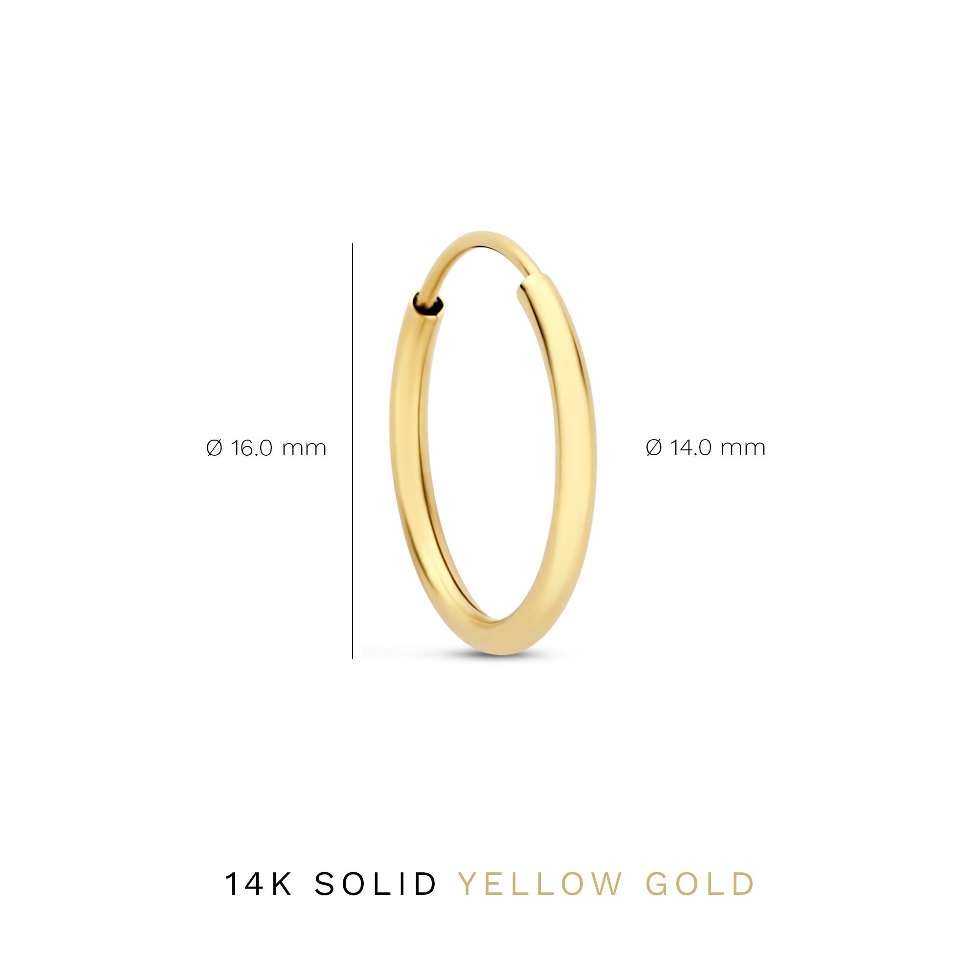 Le Marais Cerise 14 karat gold hoop earrings (16 mm)
