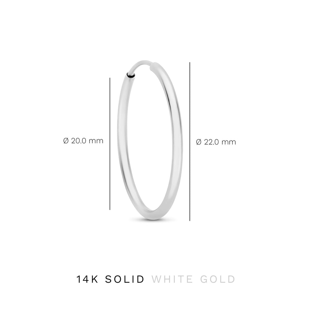 Saint Germain Cerise 14 karat white gold hoop earrings (22 mm)