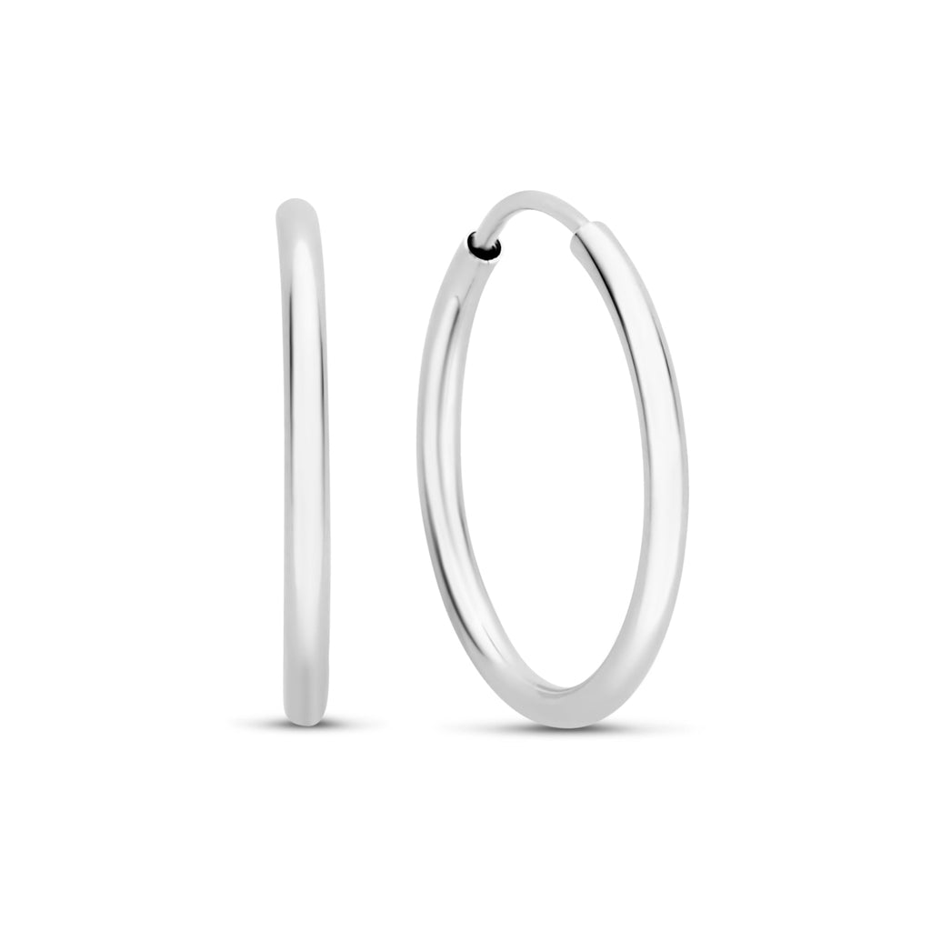 Saint Germain Cerise 14 karat white gold hoop earrings (18 mm)