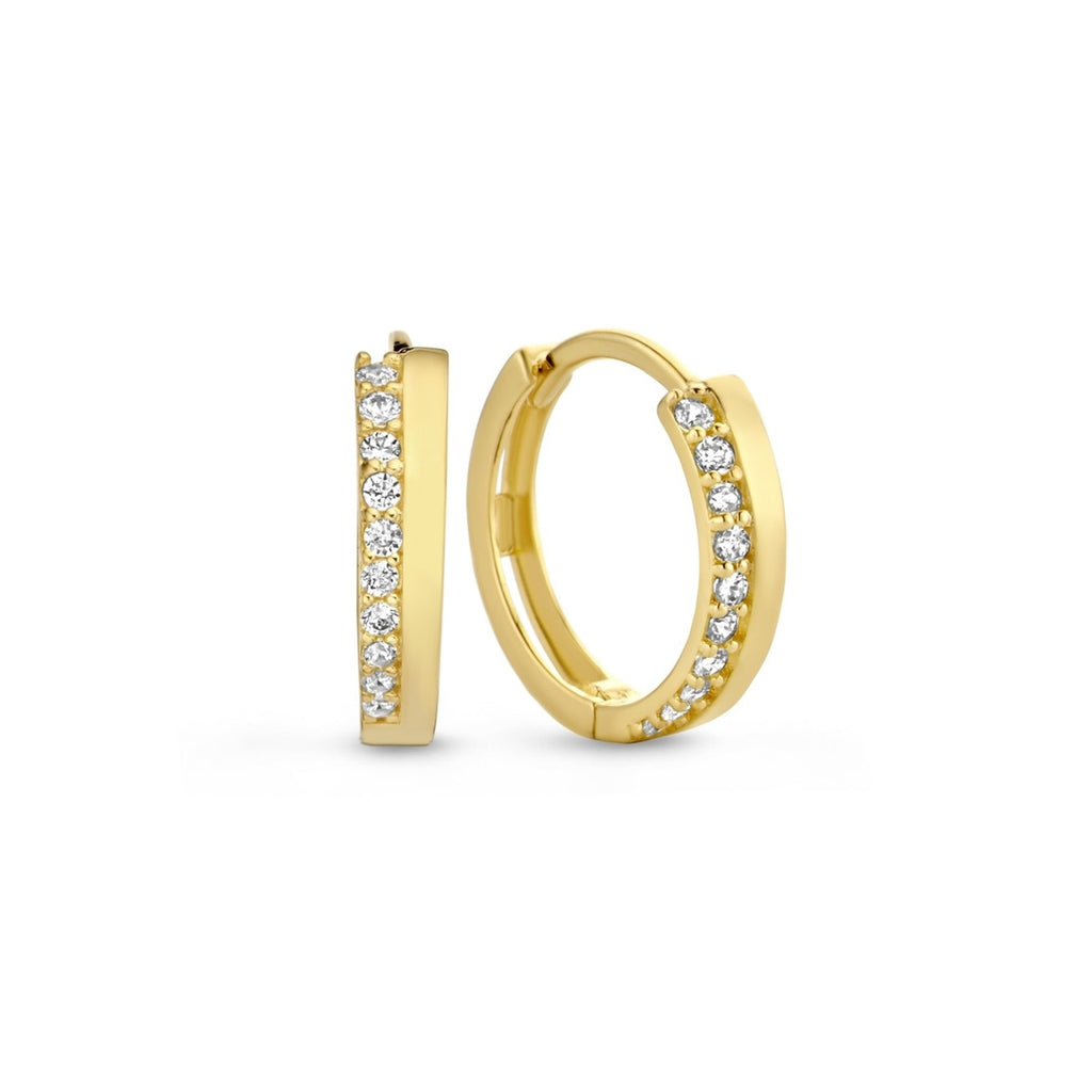 Cadeau d'Isabel 14 karat gold earring set with zirconia stones