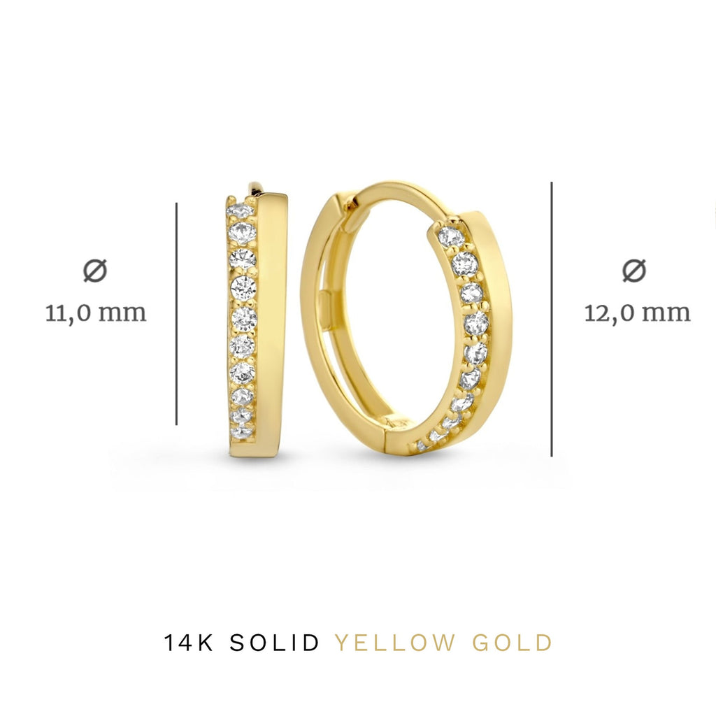 Cadeau d'Isabel 14 karat gold earring set with zirconia stones