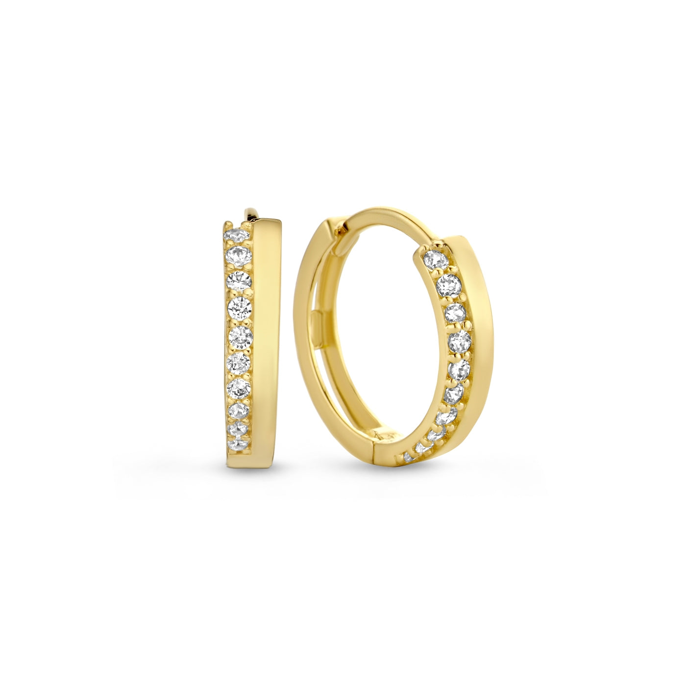 Rivoli Esmée 14 karat gold hoop earrings with zirconia stones