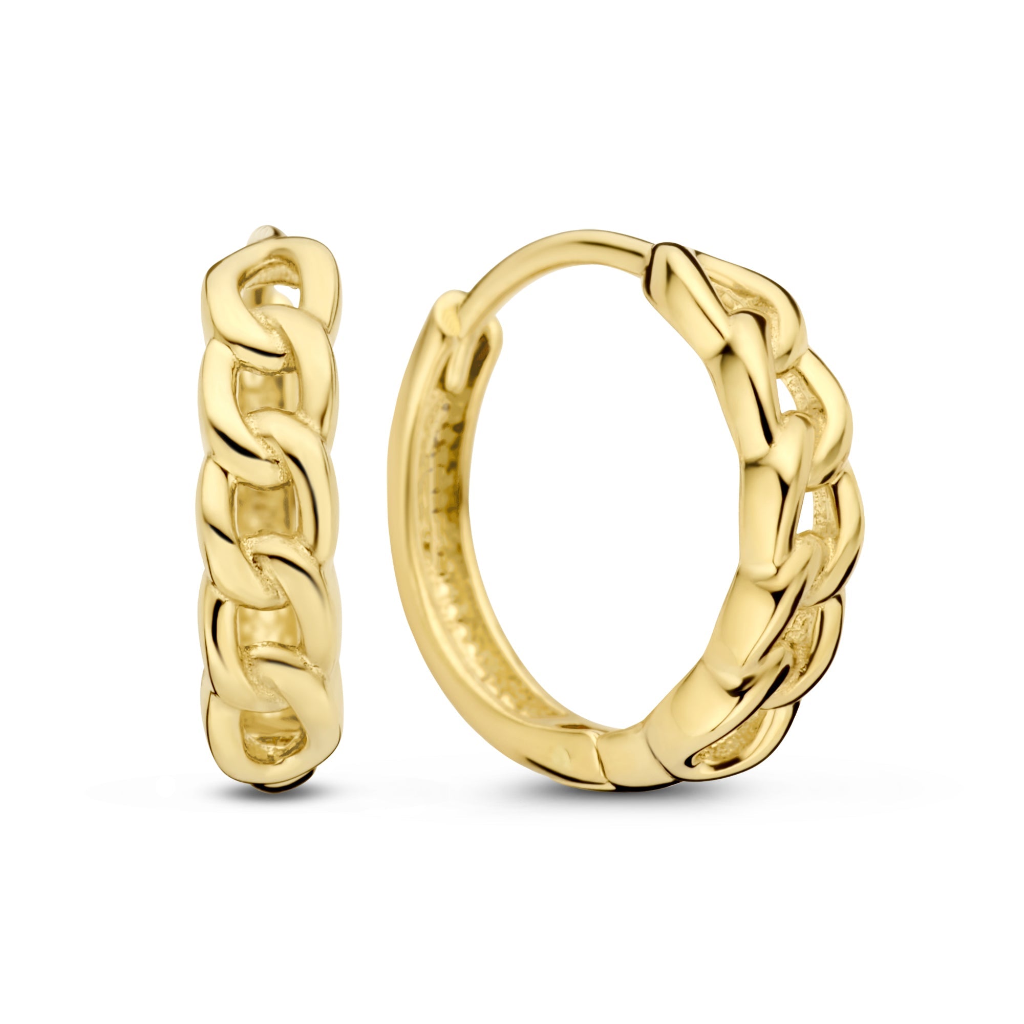 Le Marais Règine 14 karat gold hoop earrings with chains