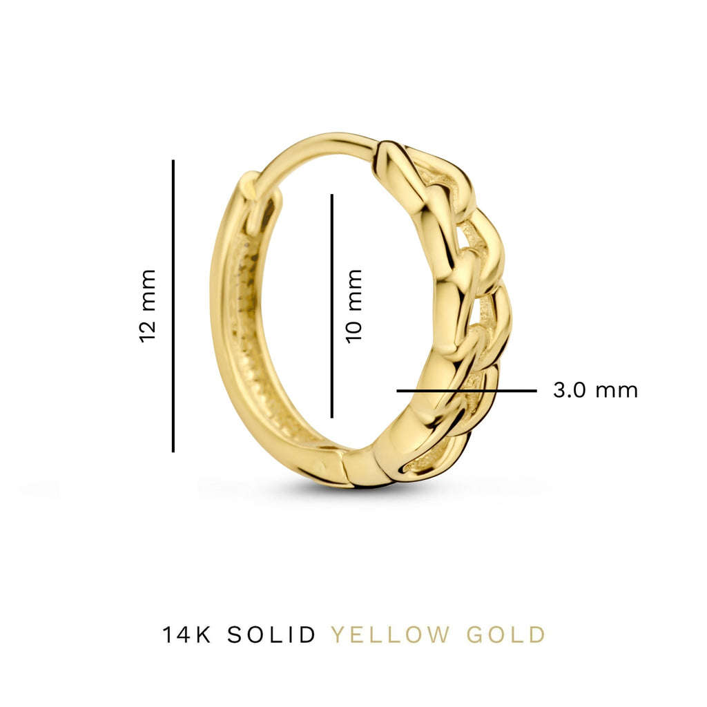 Le Marais Règine 14 karat gold hoop earrings with chains