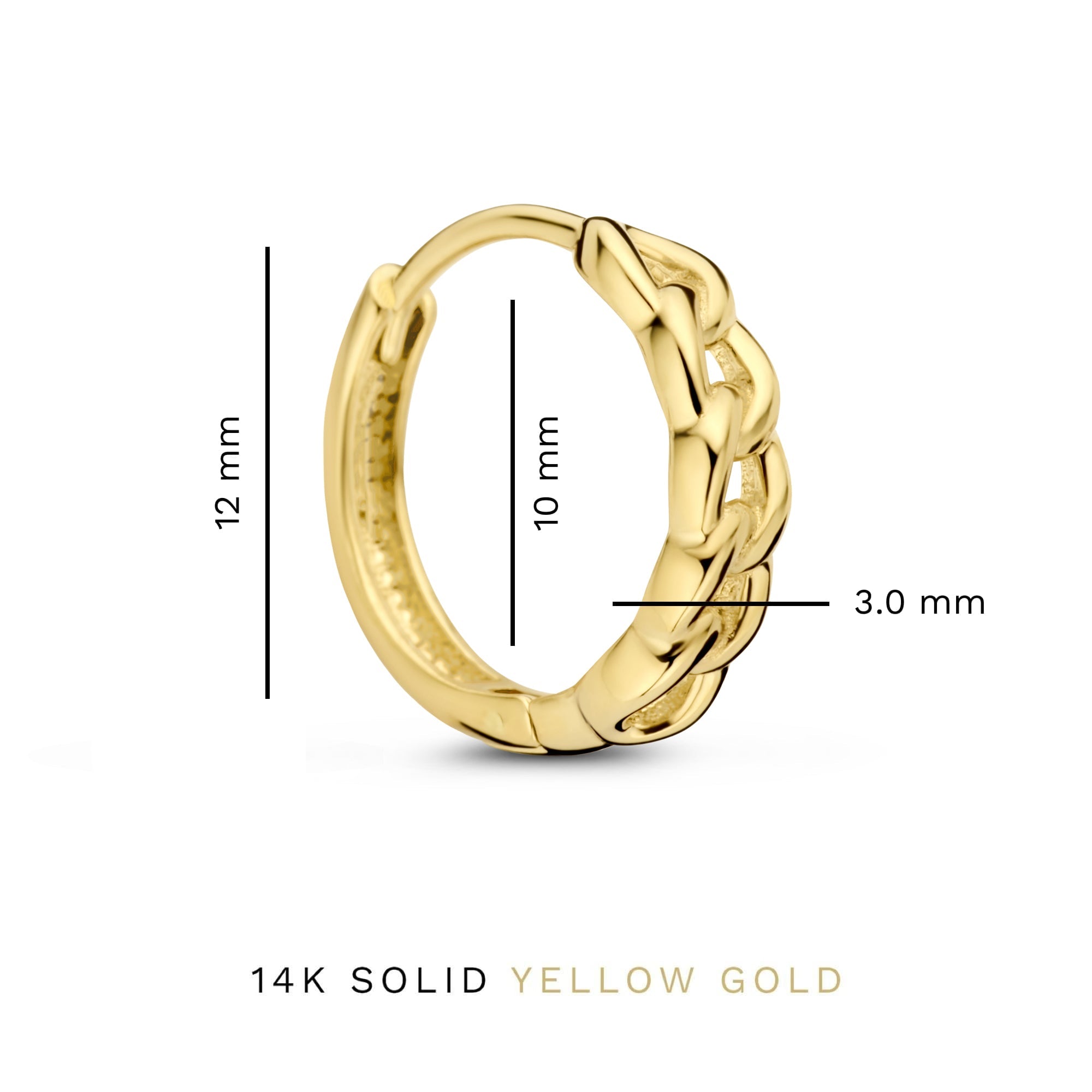 Le Marais Règine 14 karat gold hoop earrings with chains