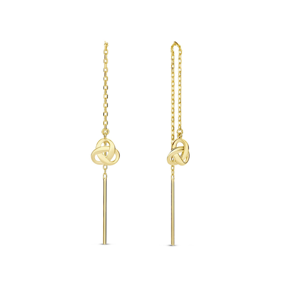 Rivoli Méline 14 karat gold pull through earrings with knot