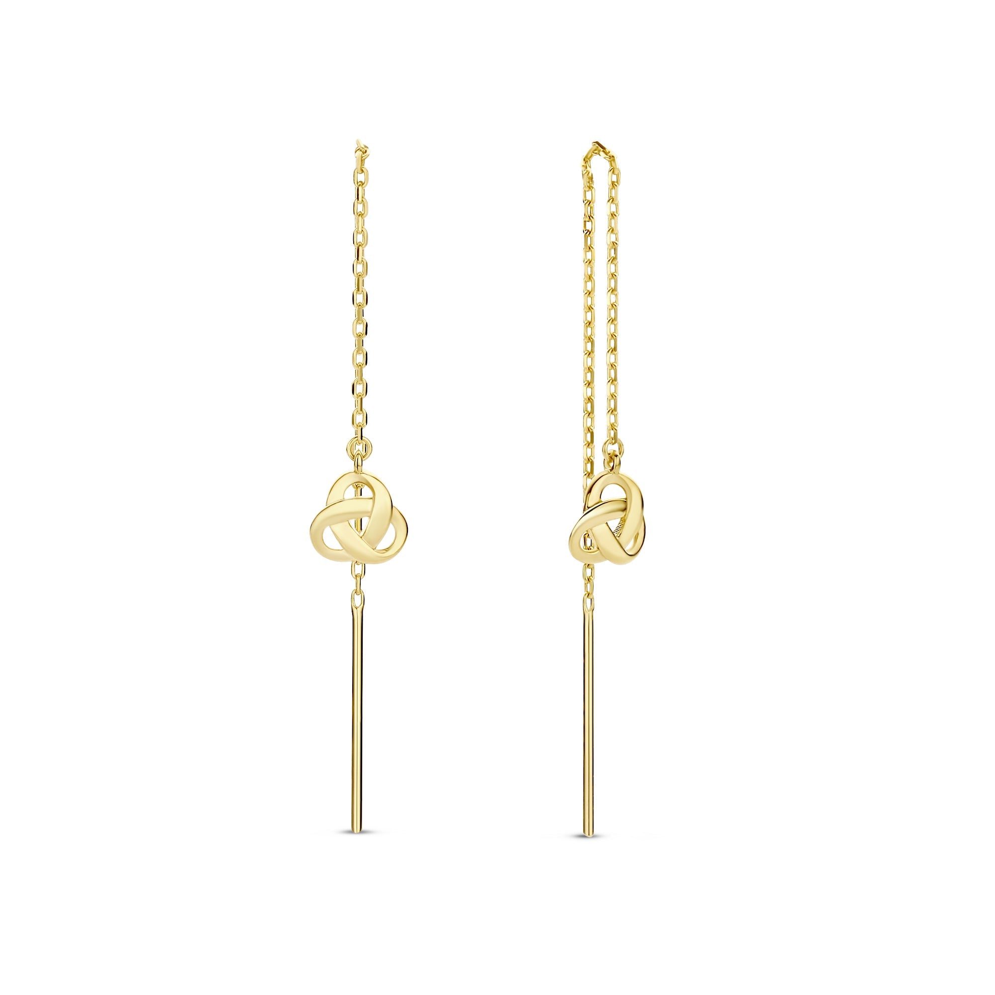 Rivoli Méline 14 karat gold pull through earrings with knot
