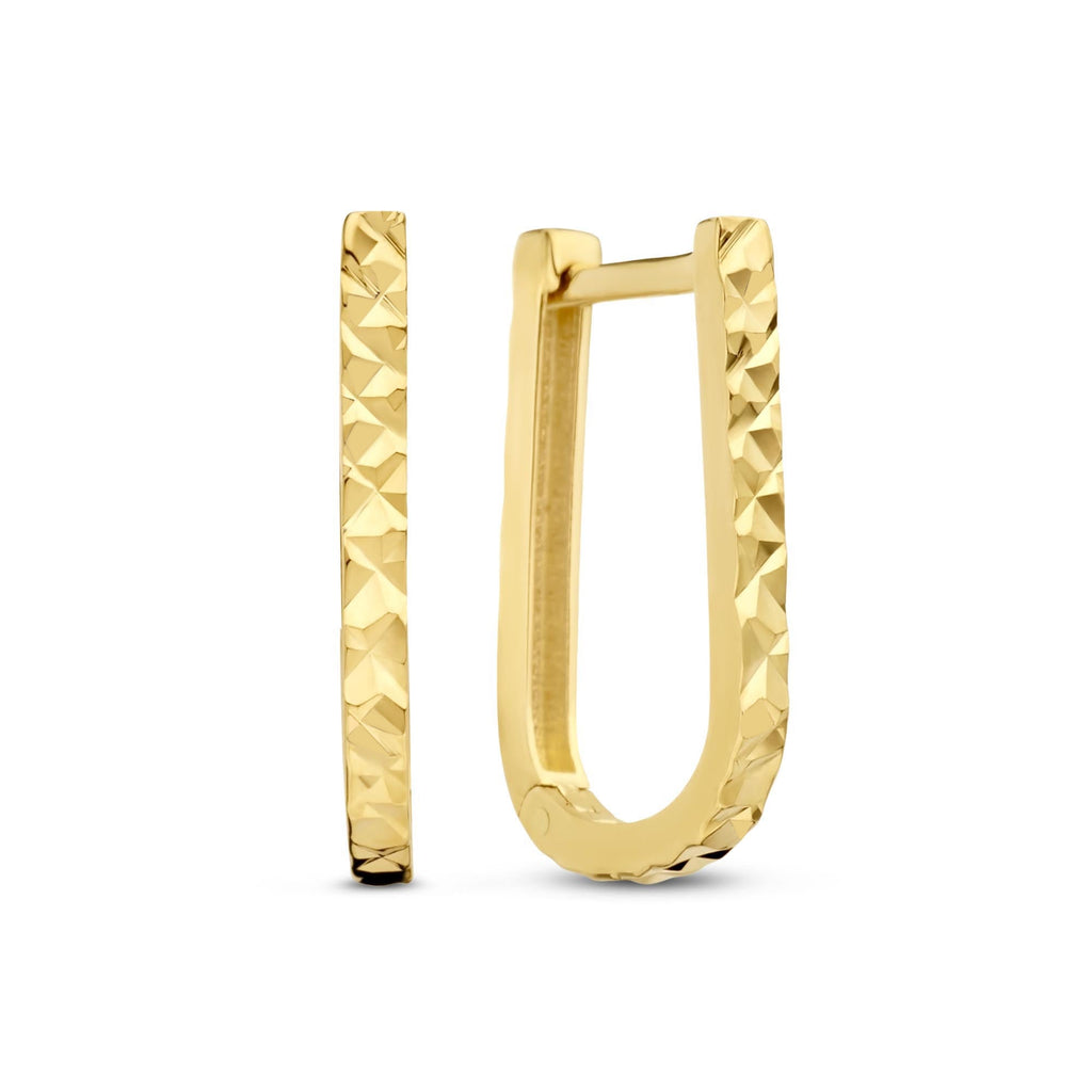 Rivoli Laura 14 karat gold drop earrings with diamond cut