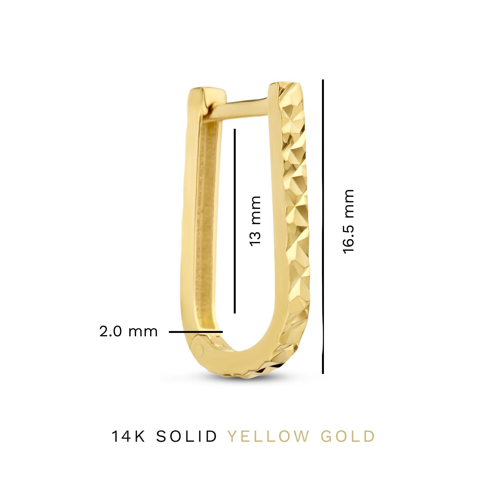 Rivoli Laura 14 karat gold drop earrings with diamond cut