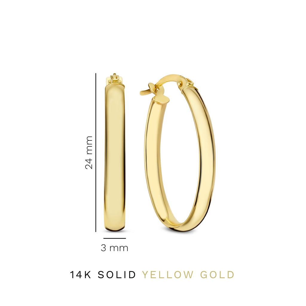 Rivoli Flori 14 karat gold hoop earrings (24 mm)