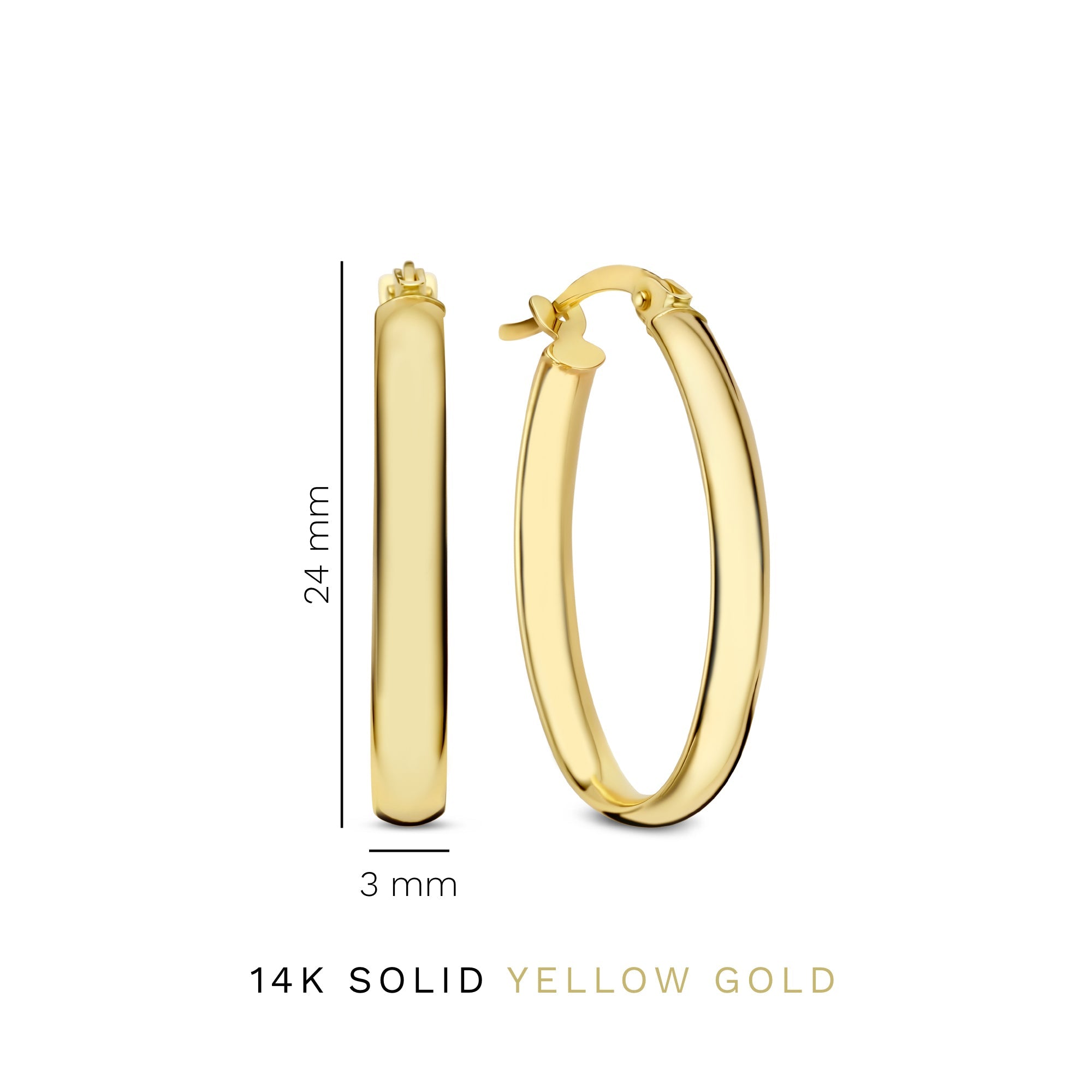 Rivoli Flori 14 karat gold hoop earrings (24 mm)