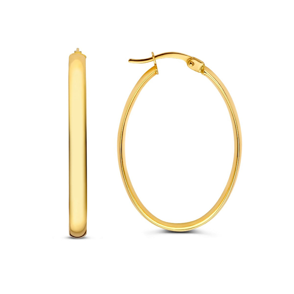 Rivoli Flori 14 karat gold oval hoop earrings (34 mm)