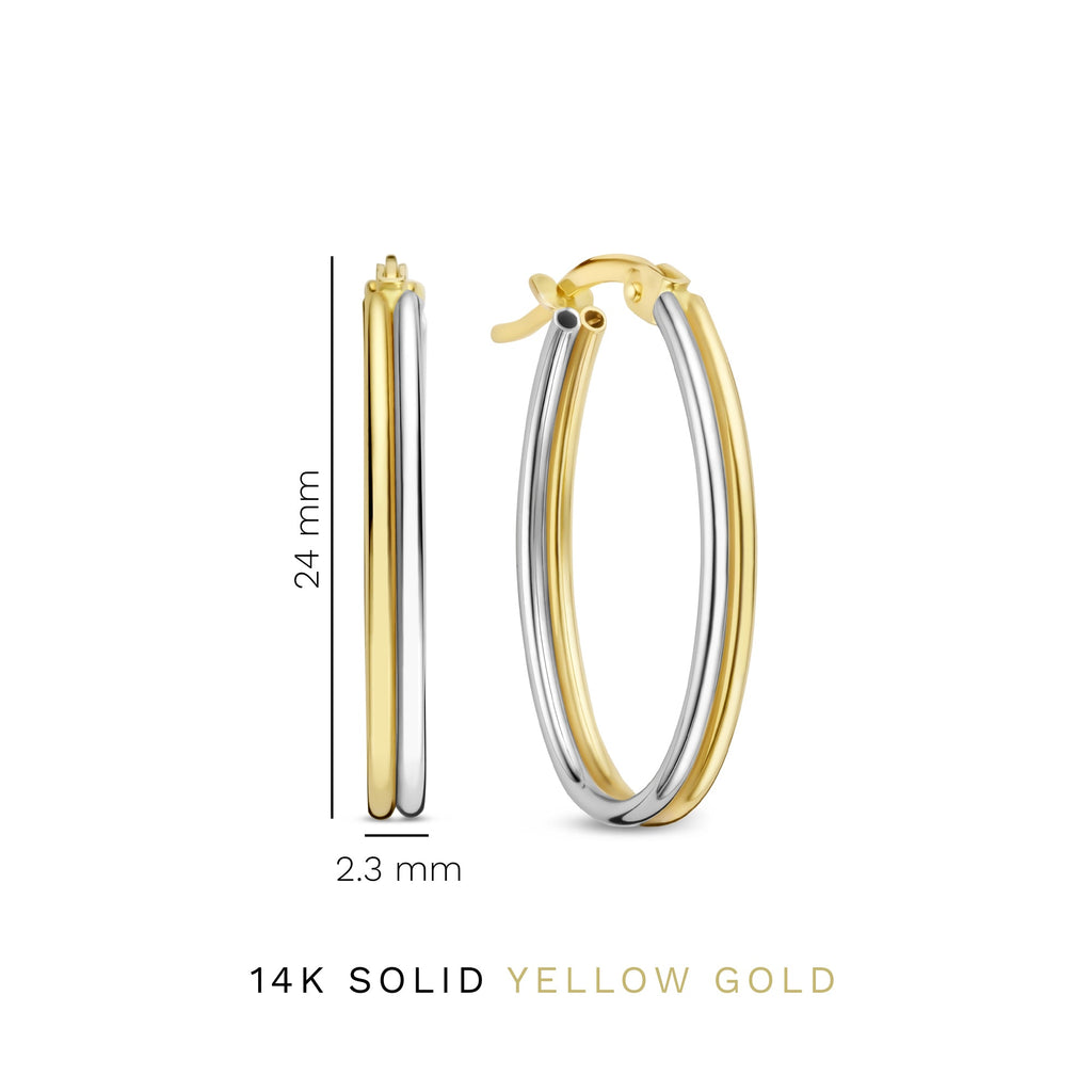 Rivoli Flori 14 karat gold hoop earrings (24 mm)