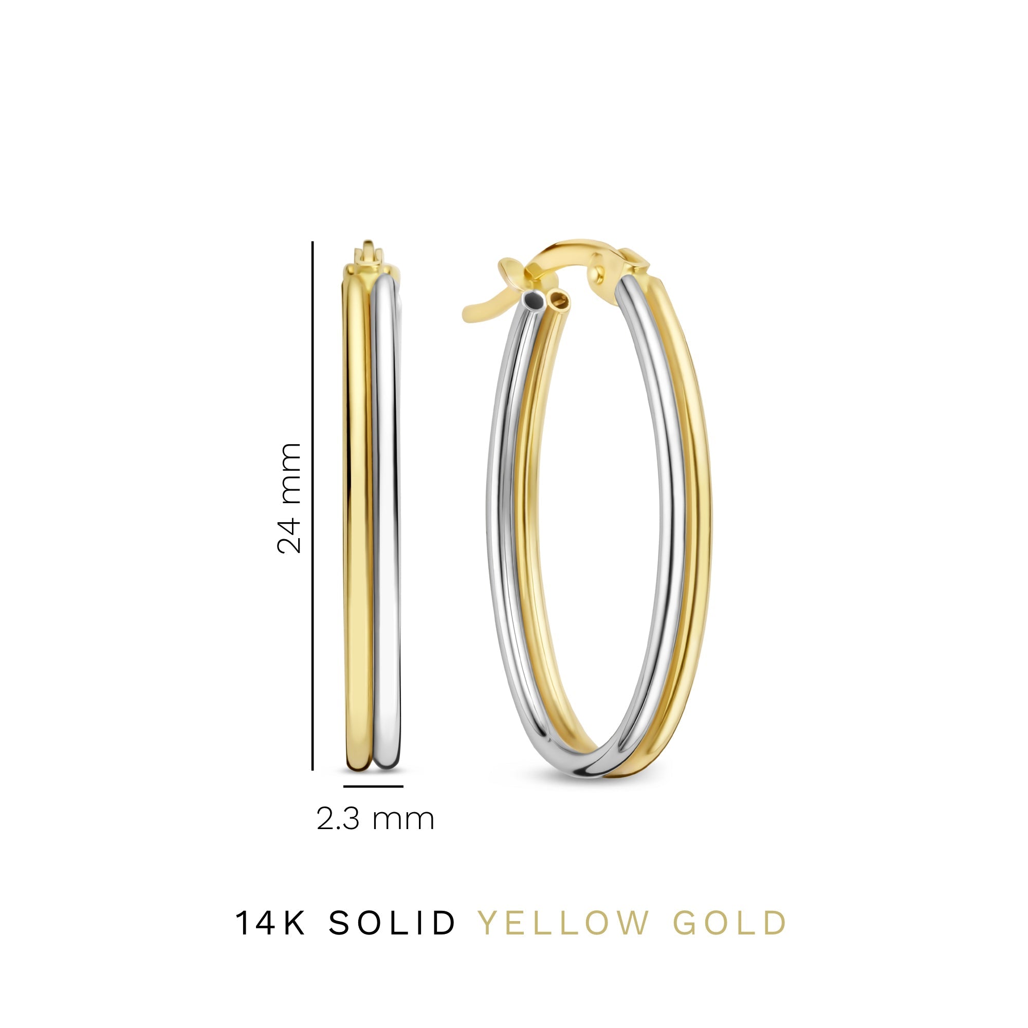Rivoli Flori 14 karat gold hoop earrings (24 mm)
