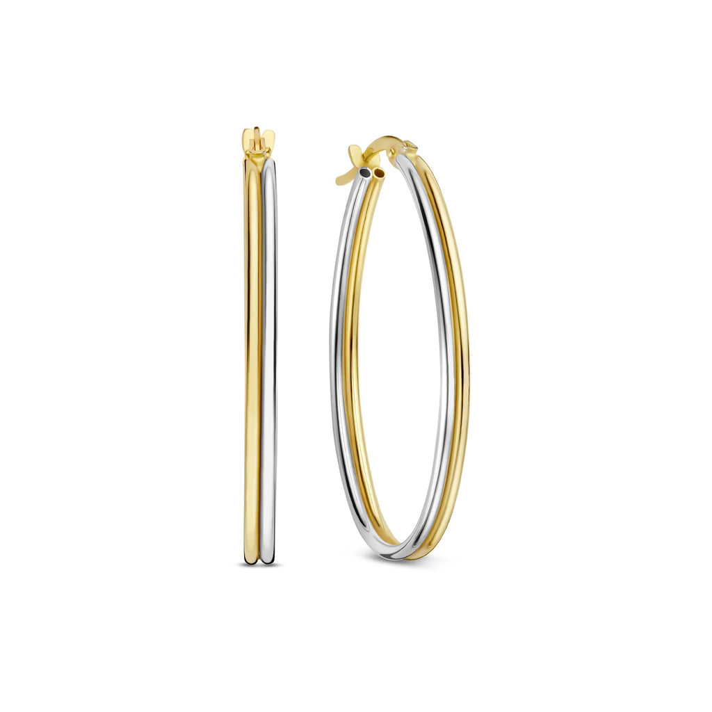 Rivoli Flori 14 karat gold hoop earrings (34 mm)