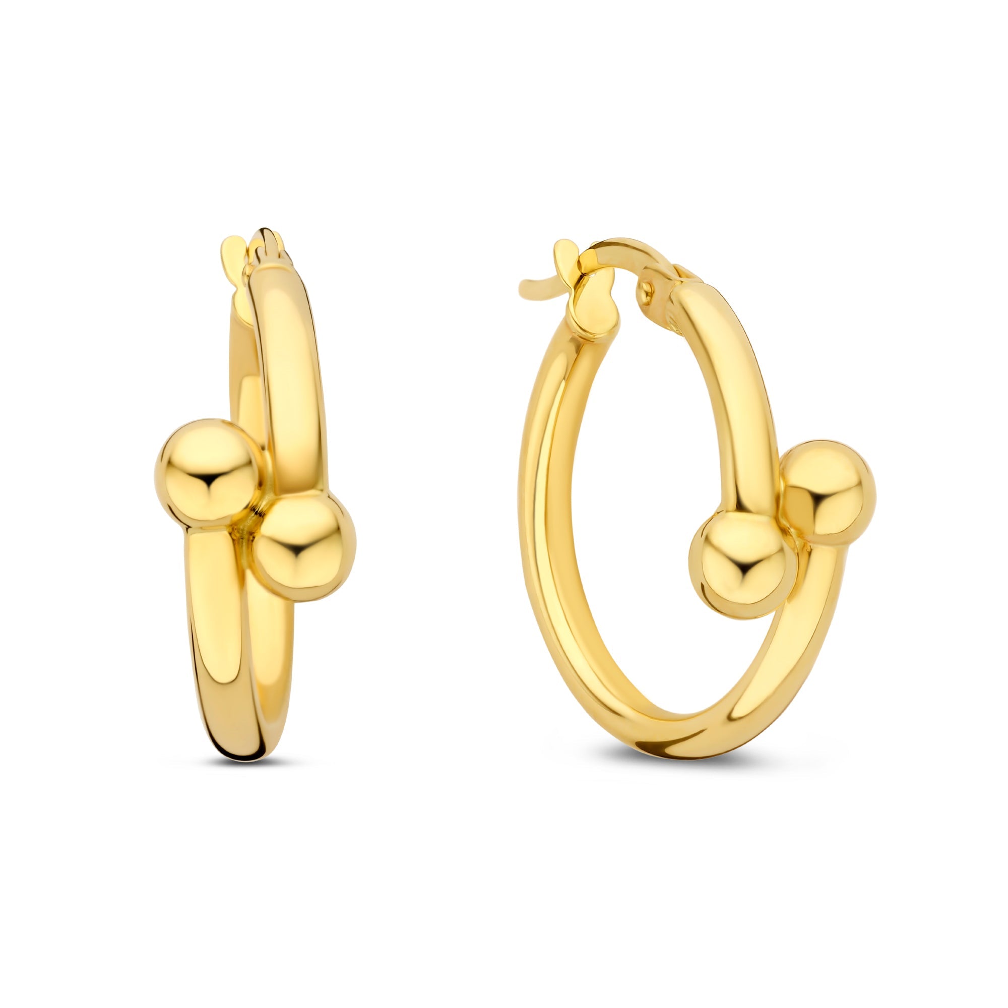 Cadeau d'Isabel 14 karat gold bracelet bangle and hoop earrings set